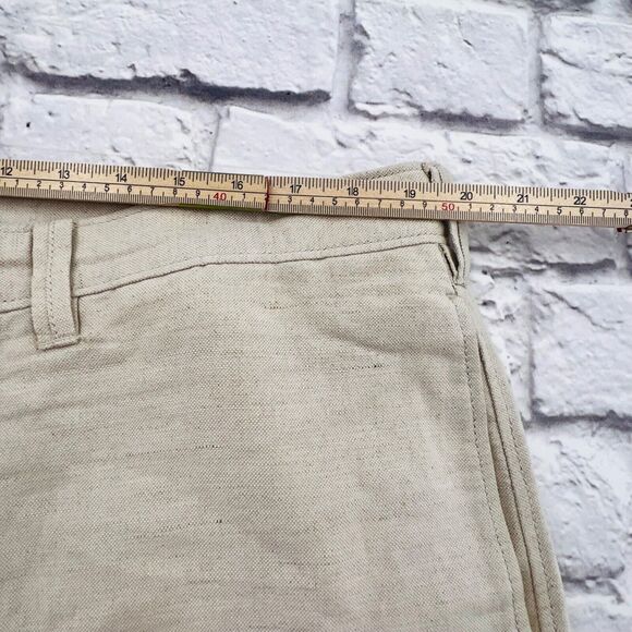 St. Johns Bay Men's Linen-Cotton Blend Straight Pants 40W x 30L Beige High Rise - Picture 7 of 14